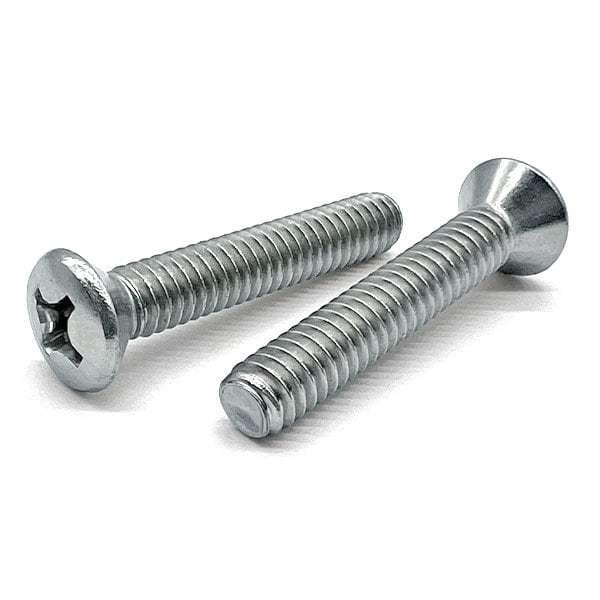 Boltsandnuts.Com 1/4"-20 x 3/4 in Phillips Oval Machine Screw, Zinc Plated 200 PK 25C75POHMSZ-200 - main